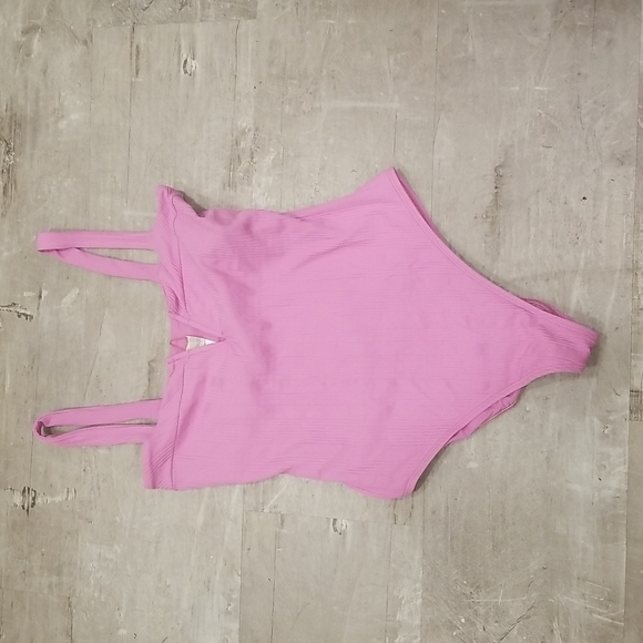 💕L*SPACE💕 Cha Cha Pointelle Ribbed One Piece Swimsuit Rosebud Pink 12 XL NWOT - Picture 9 of 12